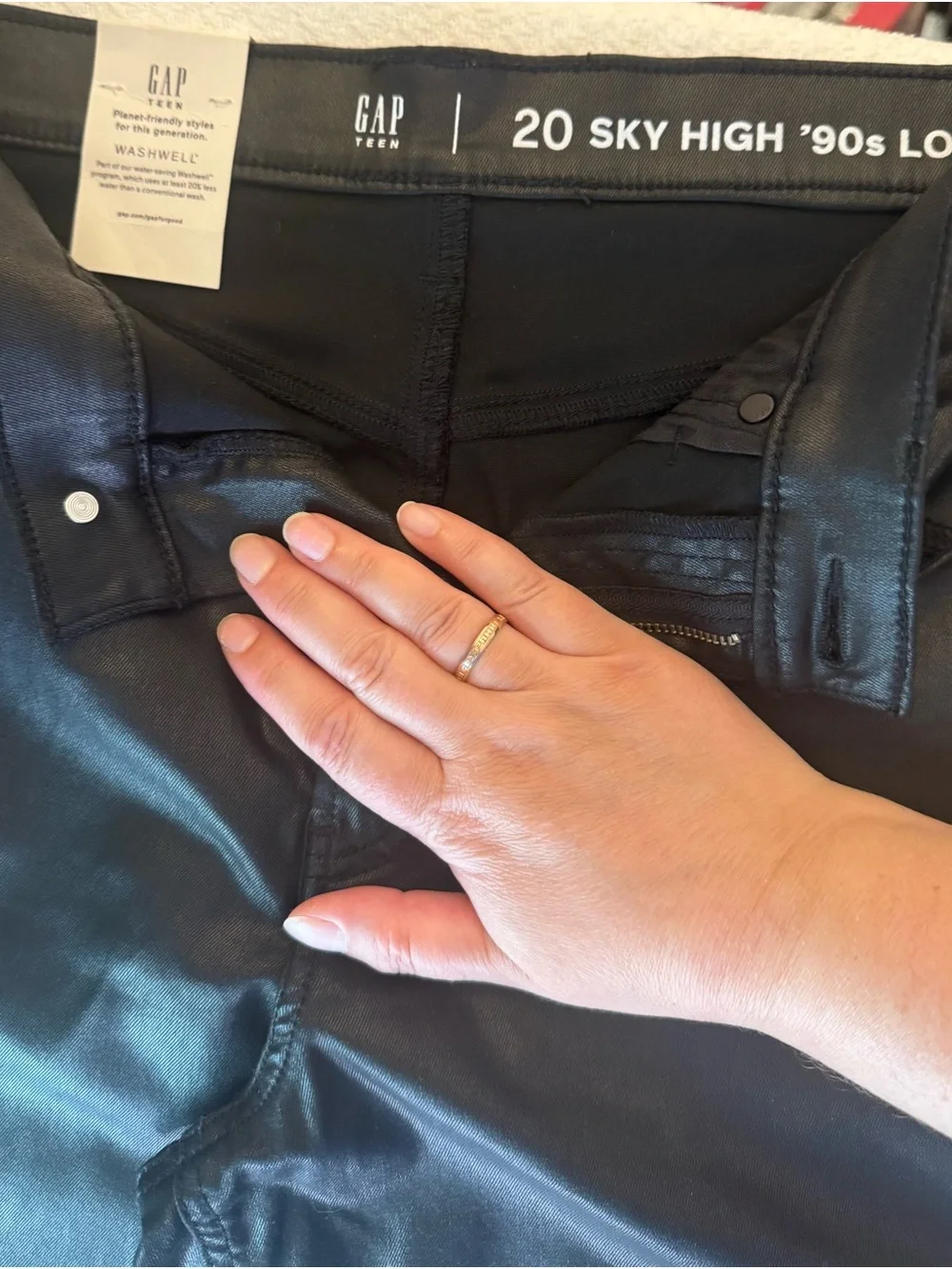 GAP Black Faux Leather High-Rise '90s Style Pants